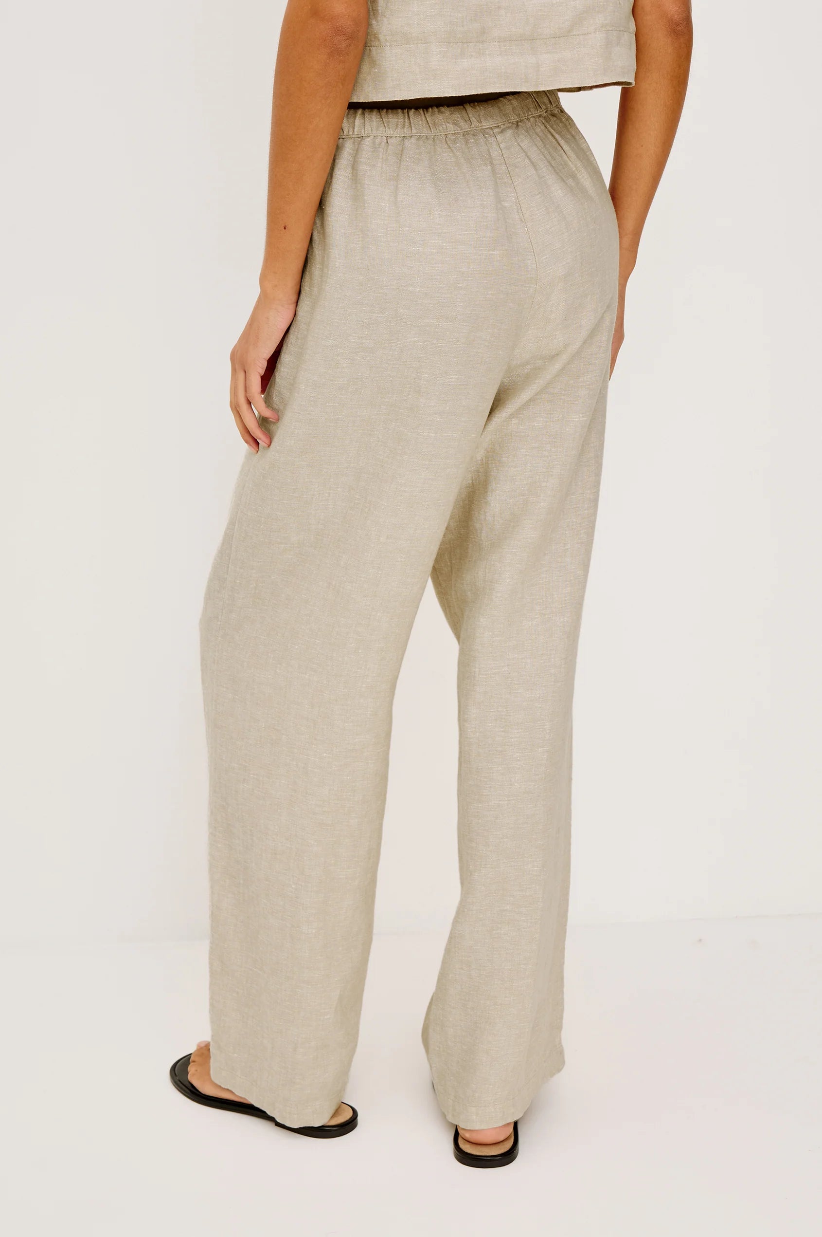 Emmie Pant in Heather Flax back