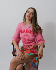 Marina Piccola Cropped Biker Tee, gathered in back