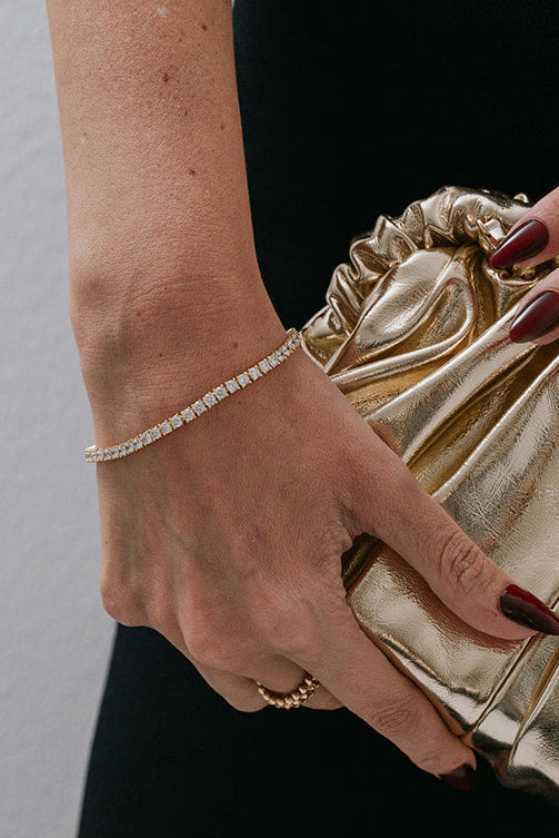 tennis bracelet on wrist