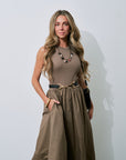 Gideon Belt with brown dress