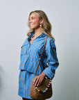 The Cargo Stripe Top and The Boxer Mini Skirt Stripe side