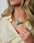 Stone Set Snake Chain Necklace with yellow top