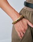 gia mega bangle with brown dress