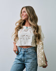 Kiera Top with Tote Gold Foil on shoulder