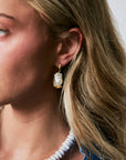 La Perla Marea Hoops on model with blue top