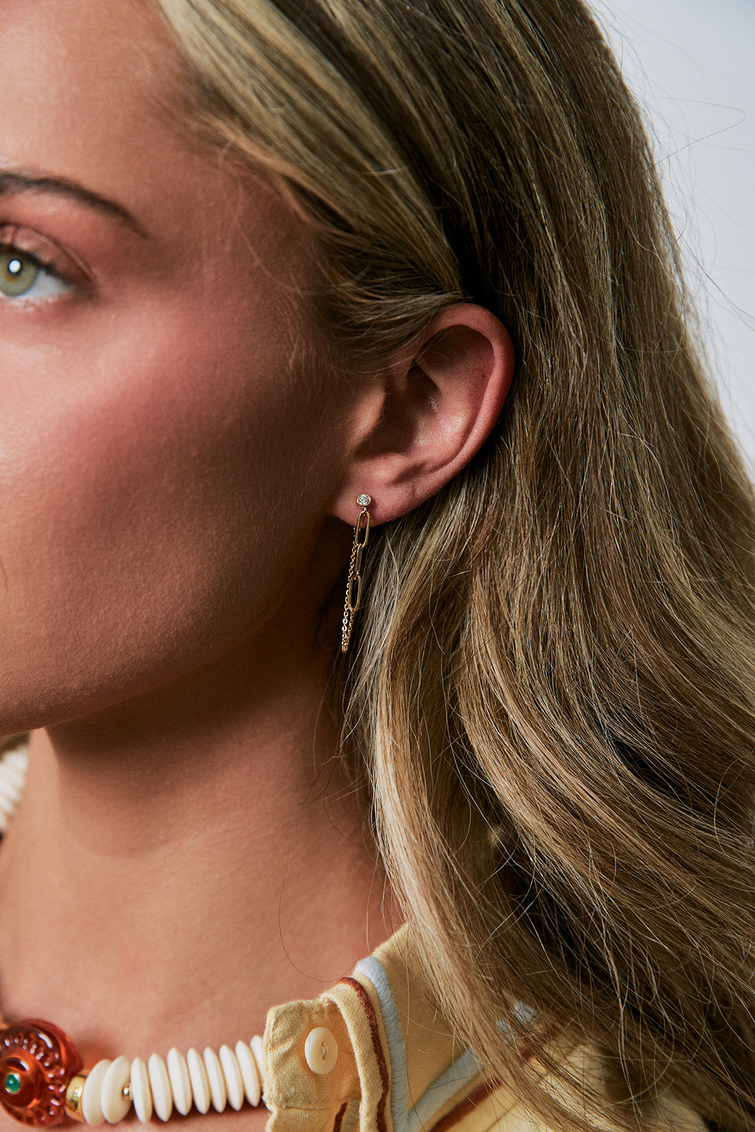 Juni Earrings on model