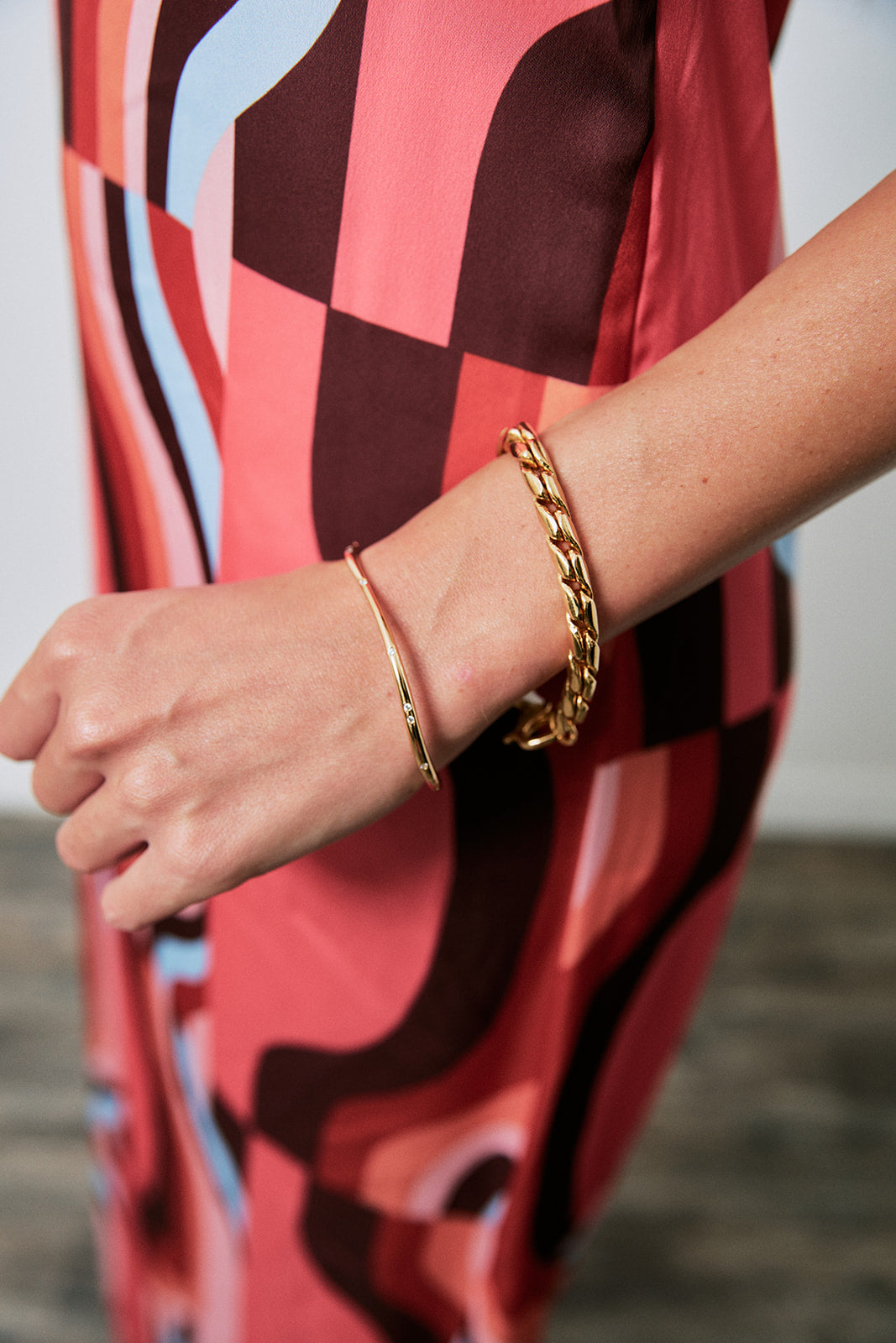 Air Bangle with gold bracelet
