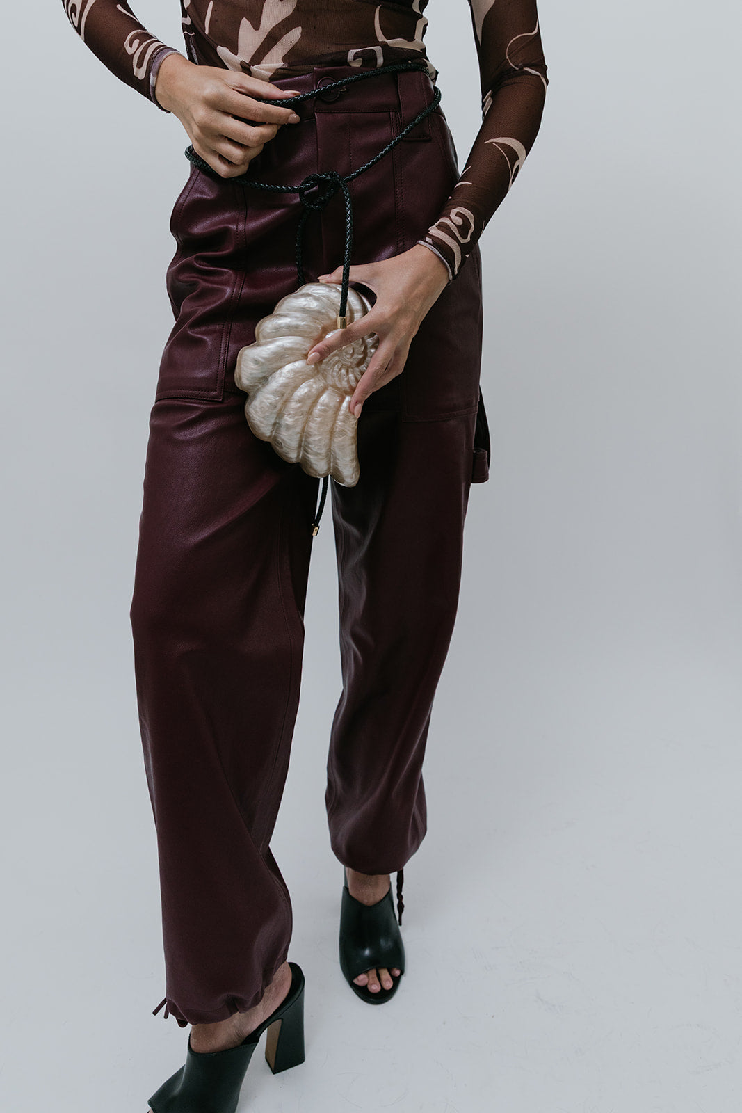 Itao Faux Leather Pant close up