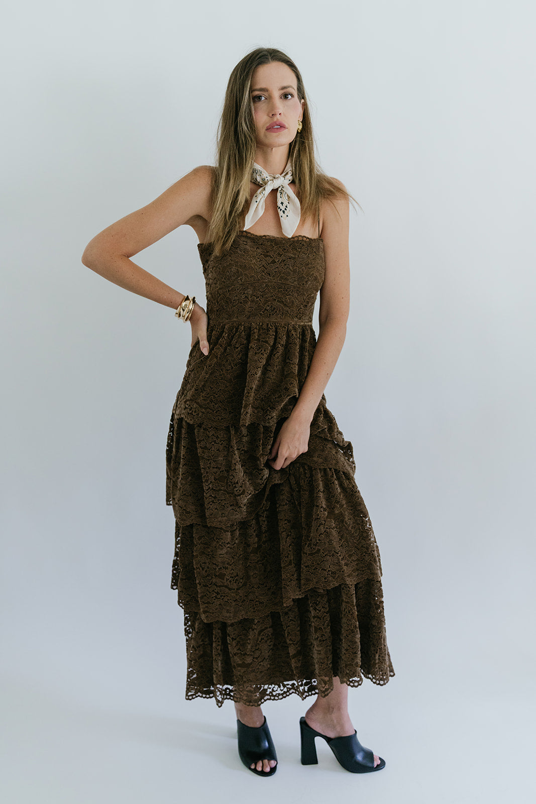 Leina Tiered Dress full body front