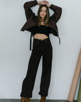 Low Curve Jean in Sloe Berry full body front