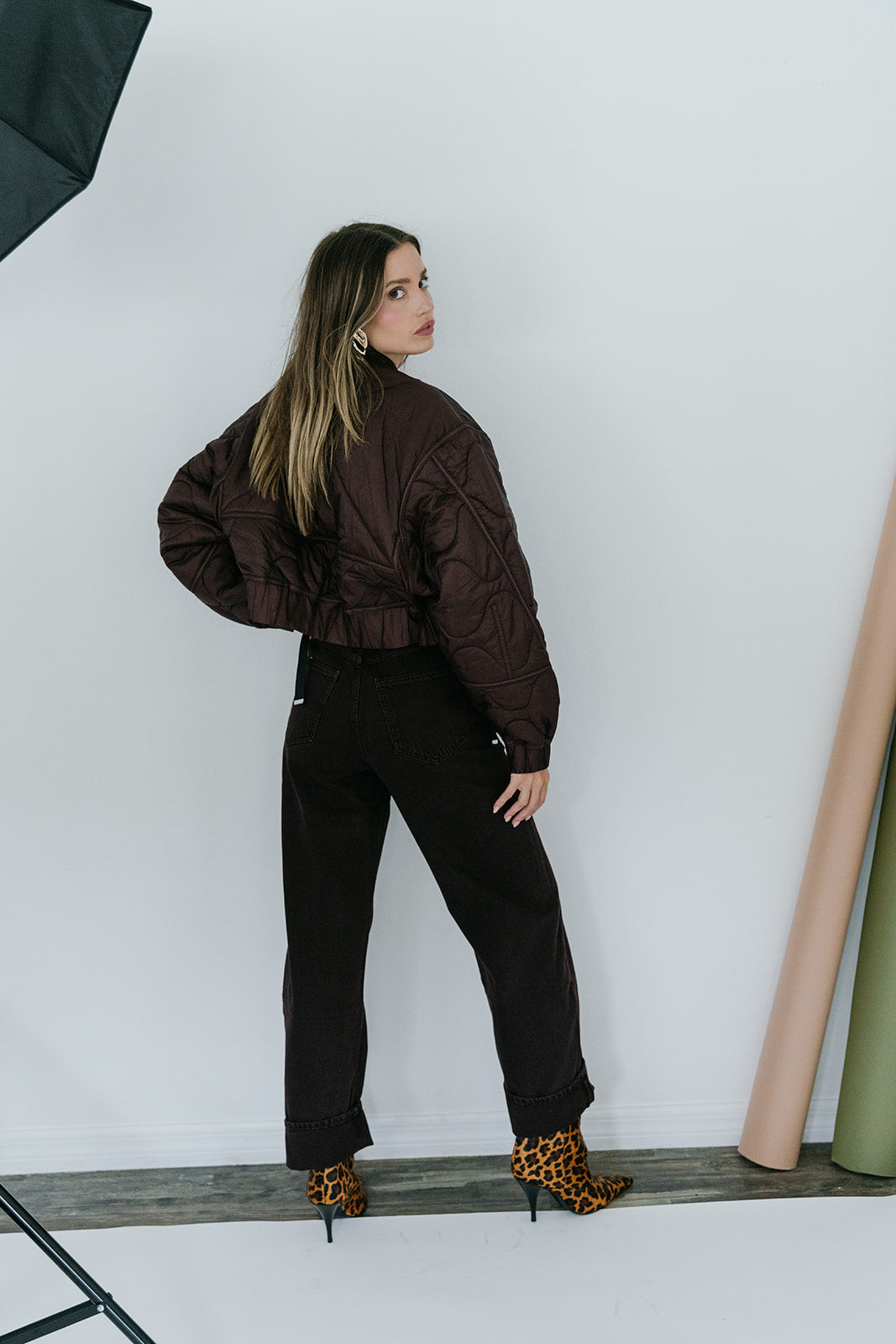 Low Curve Jean in Sloe Berry full body back
