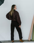 Low Curve Jean in Sloe Berry full body back