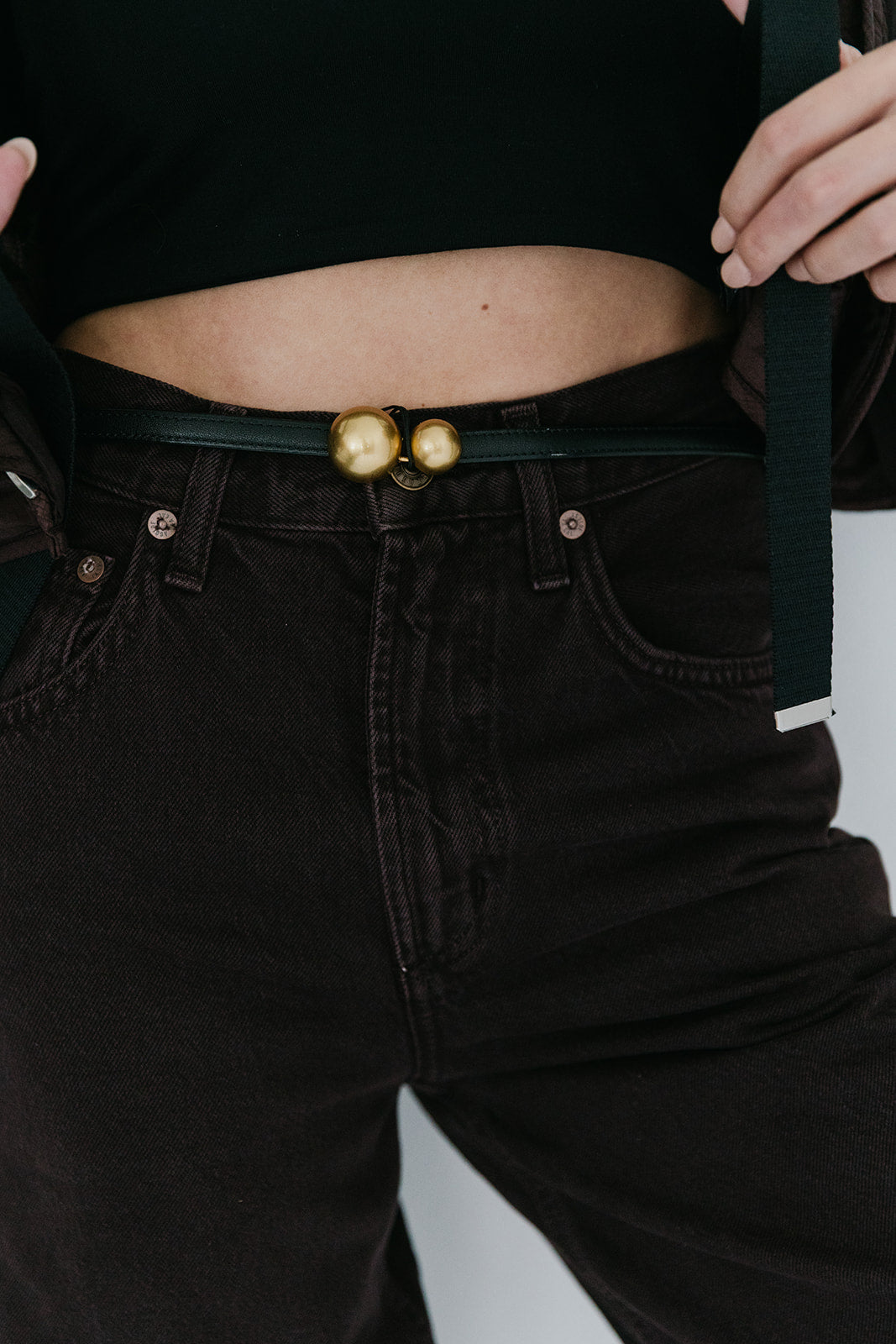 Low Curve Jean in Sloe Berry close up front