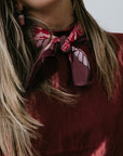 Inc Silk Square Scarf close up on model