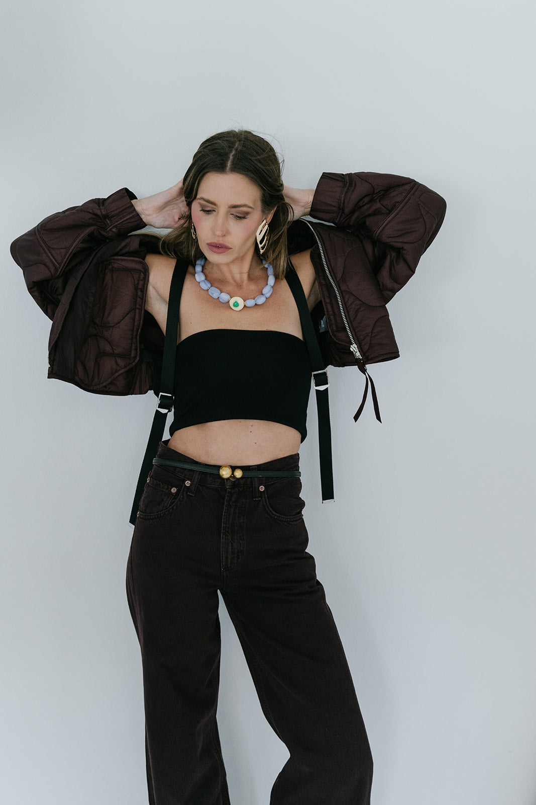 Amini Belt with brown outfit