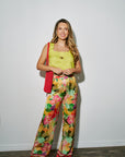 Mariko Pants in Dominica and Corby Top Citrus full body front