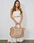 Salerno Corset Dress full body front with Casablanca Weekender, Viv Strappy Sandal Snake and The Snake Print Juni Belt