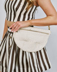 Grande Fanny Woven Checker Cream with striped set