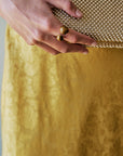 Tiger Eye Gravity Ring with yellow dress