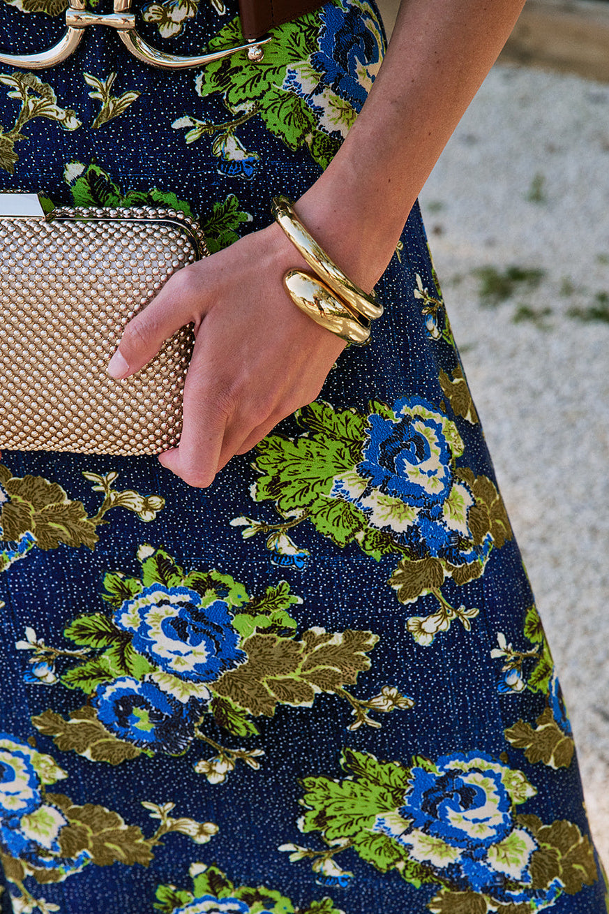 Gia Mega Bangle in Gold and Aura Cuff