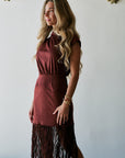 Astelle Fringe Dress side view