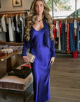 Olivia Slip Dress with Phoebe Knit Sweater open