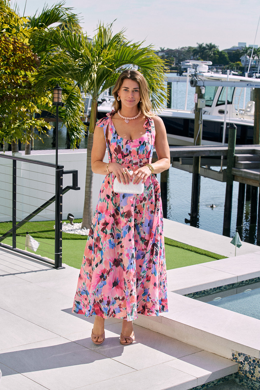 Isla Print Maxi Dress full body front
