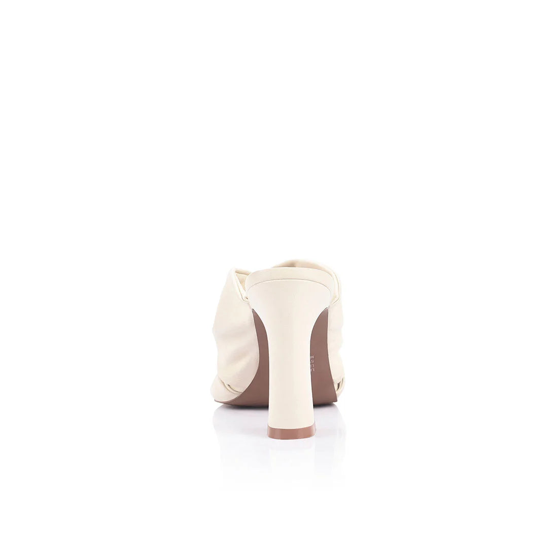 White high-heeled shoe on a white background