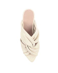 Beige sandal with knot detail on a white background