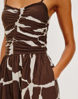 Fisher Dress close up ruching and pocket detail