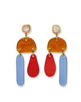 Sun and Sea Earrings front view on white background