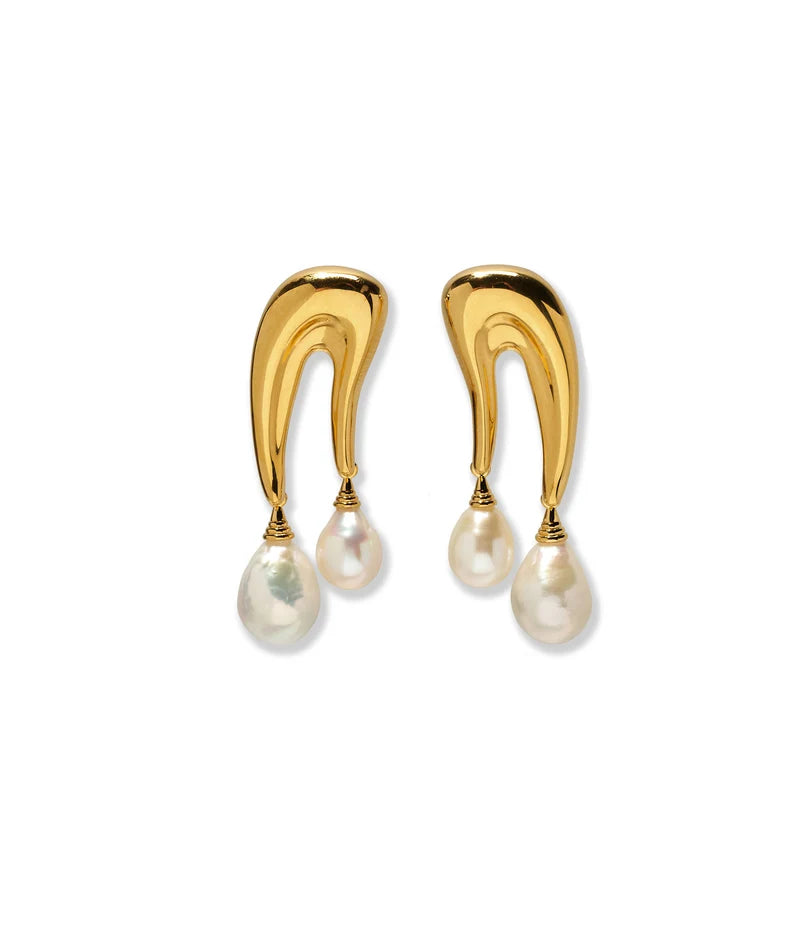 Sculptra Earrings front view on white background