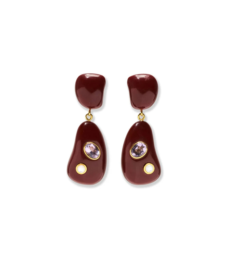 Satsuma II Earrings front view on white background