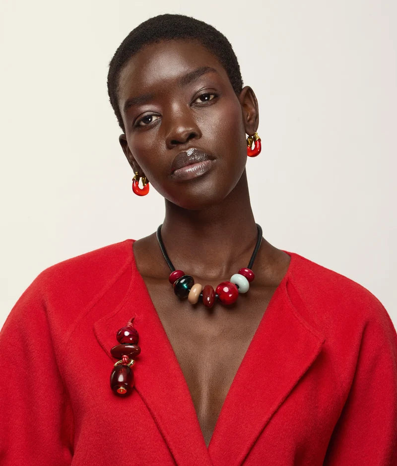 Piedra Necklace in Primary front view on model