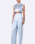 Mel Crop Baby Blue full body front/side