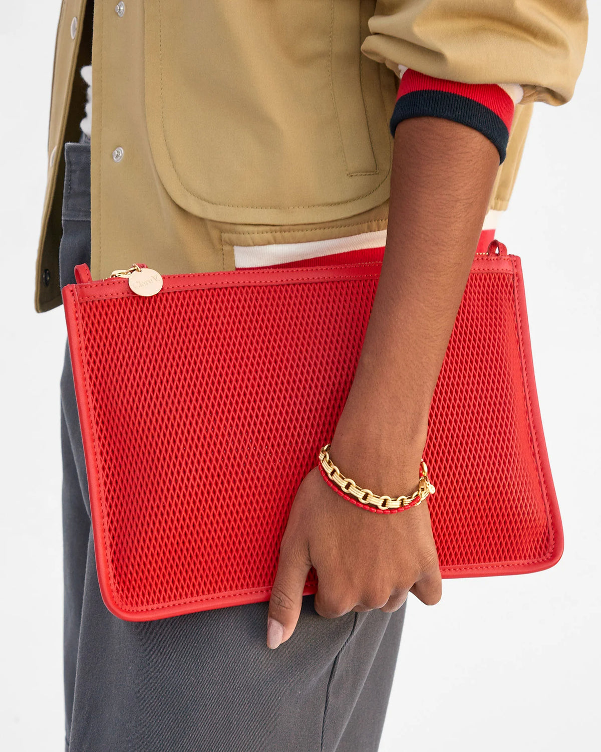 Flat Clutch w/ Tabs Diamond Perf – Penelope T