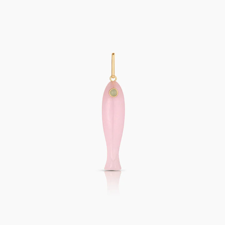 Fortuna Pink Jade Fish Charm by itself