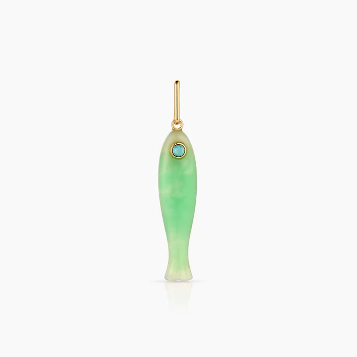 Fortuna Chrysoprase Fish Charm by itself