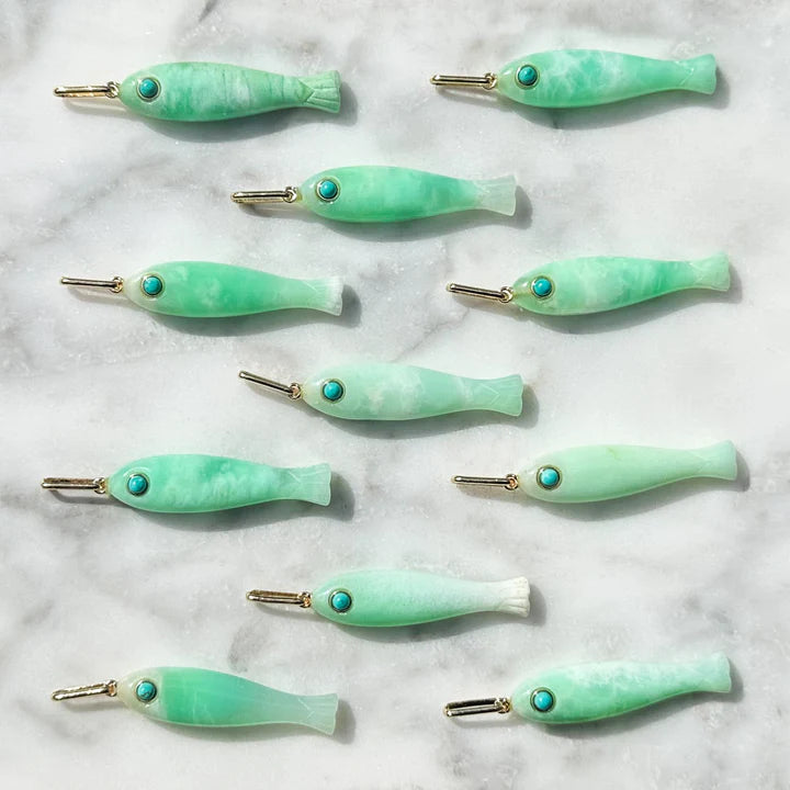 Fortuna Chrysoprase Fish Charms