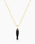 Fortuna Onyx Fish Charm on chain