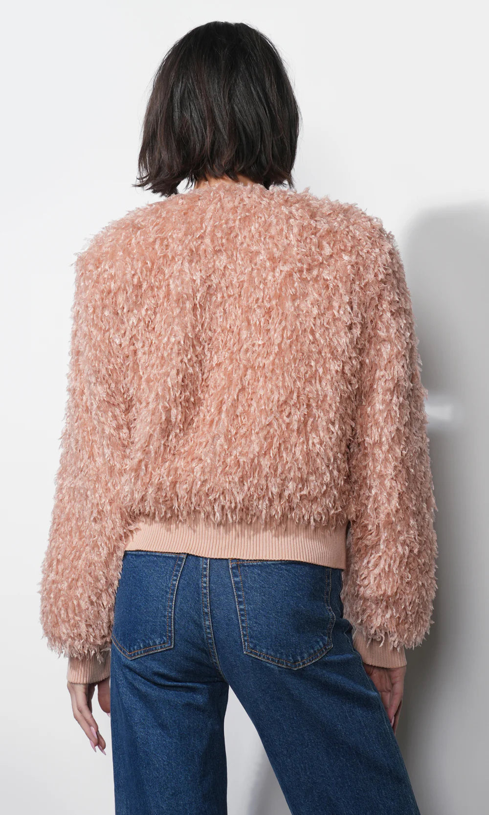 Imani Shaggy Rim Hem Jacket back