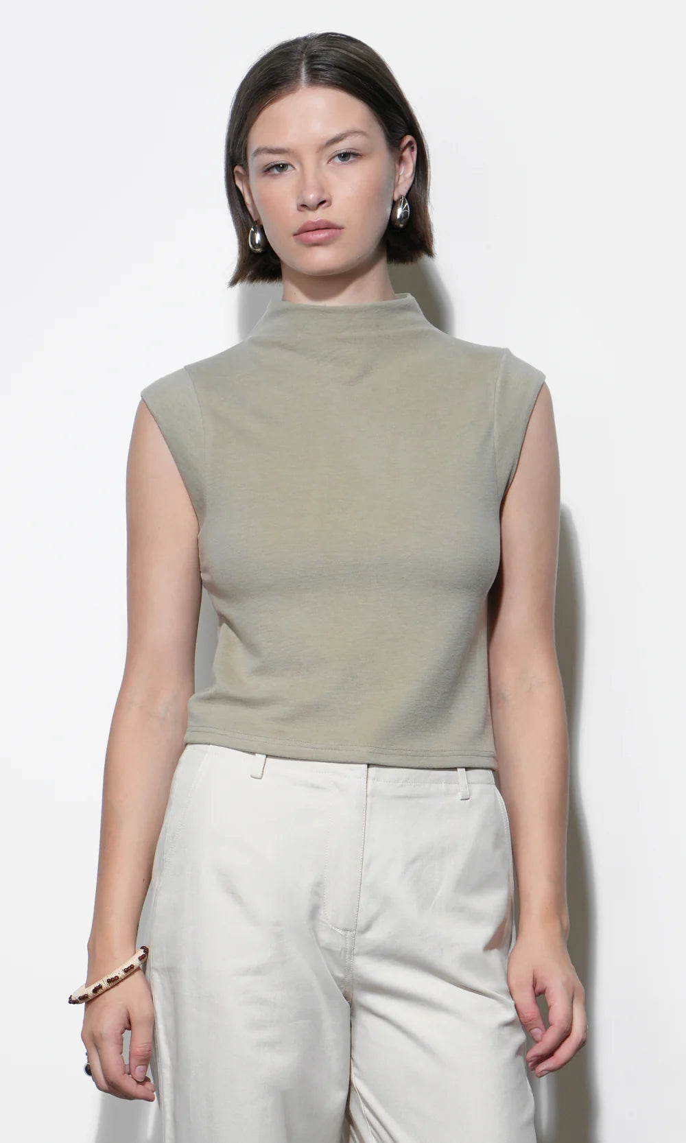 Paloma Funnel Neck Knit Top close up front