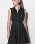 Sydney Topstitch Flare Mini Dress