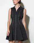 Sydney Topstitch Flare Mini Dress