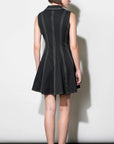 Sydney Topstitch Flare Mini Dress