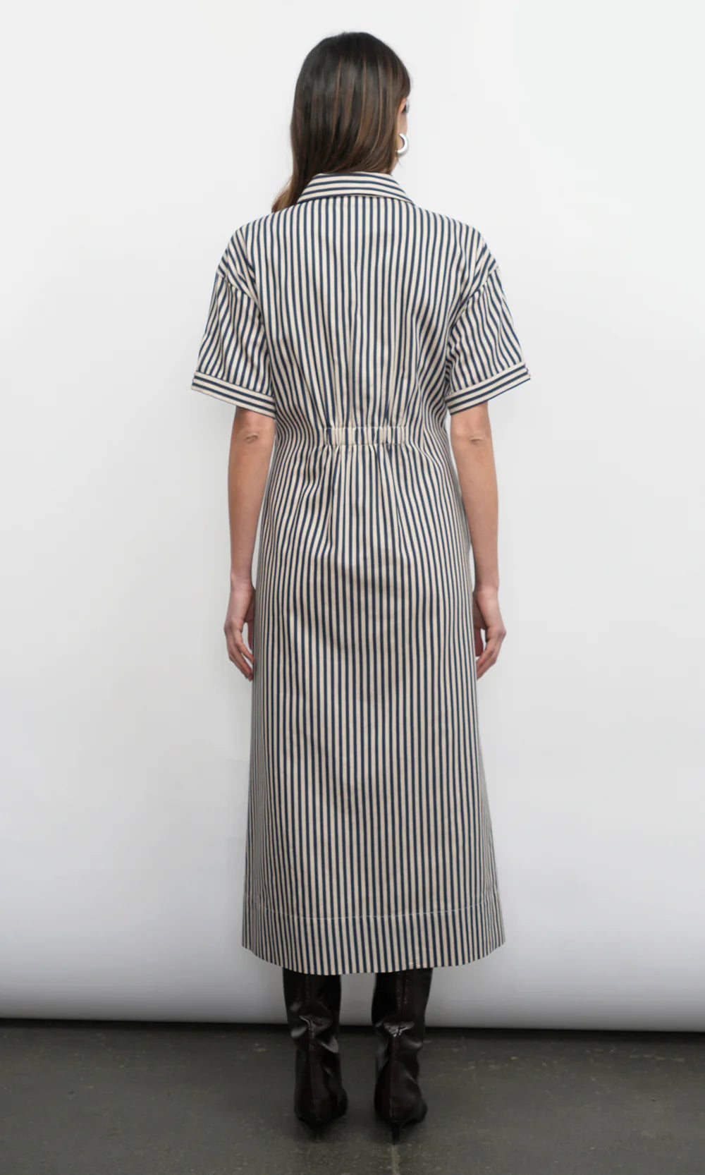 Vanisa Stripe Midi Shirt Dress back