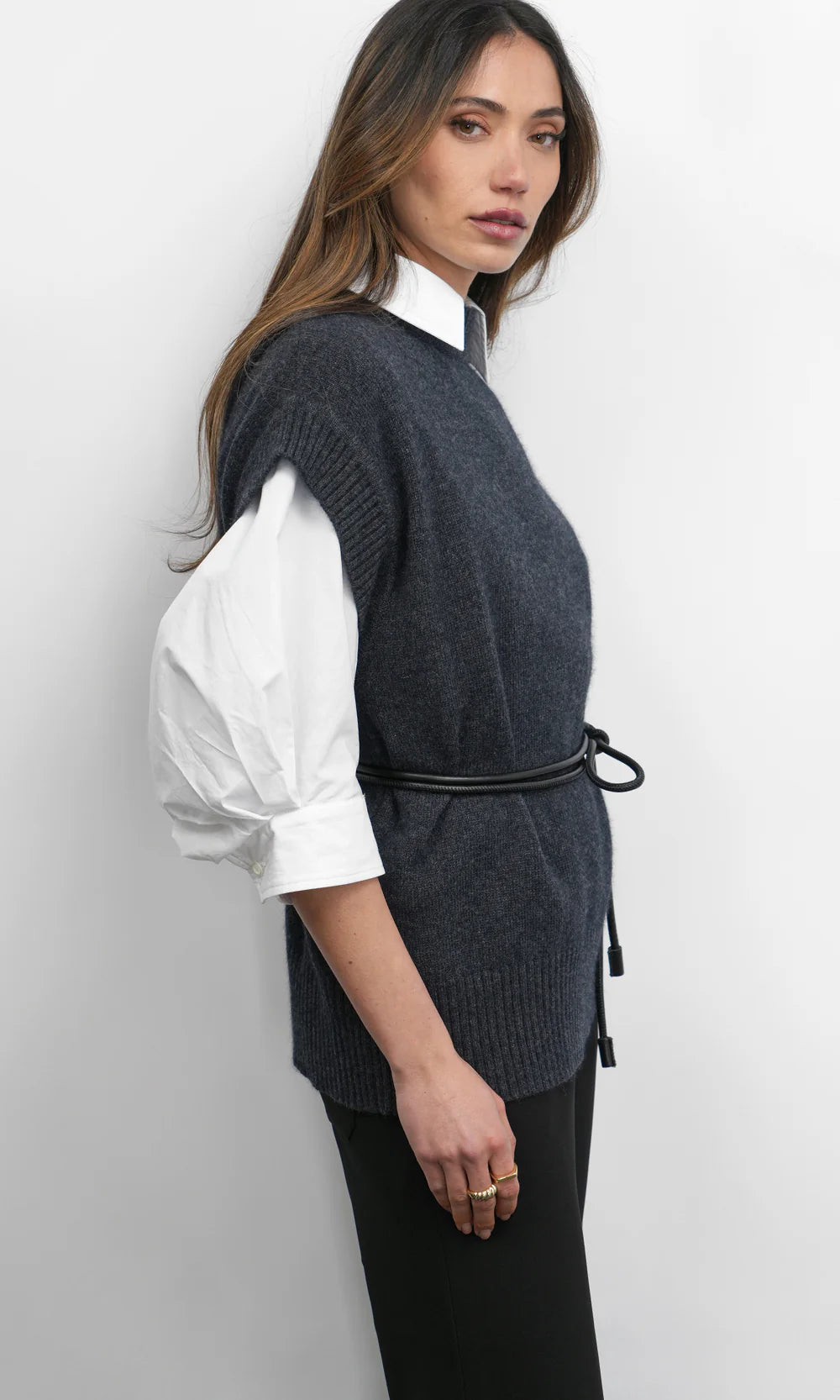 Jamie Oversized Open Back Vest side