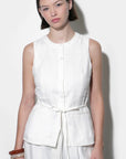 Hadley Linen Vest With Tie