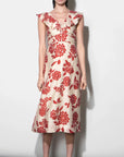 Jacqueline Flutter Sleeve Midi Dress front