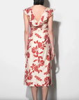 Jacqueline Flutter Sleeve Midi Dress back
